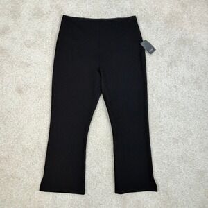 Lysse New York Black Cropped Flare Leg Pants Women Size XL Elastic Waist New